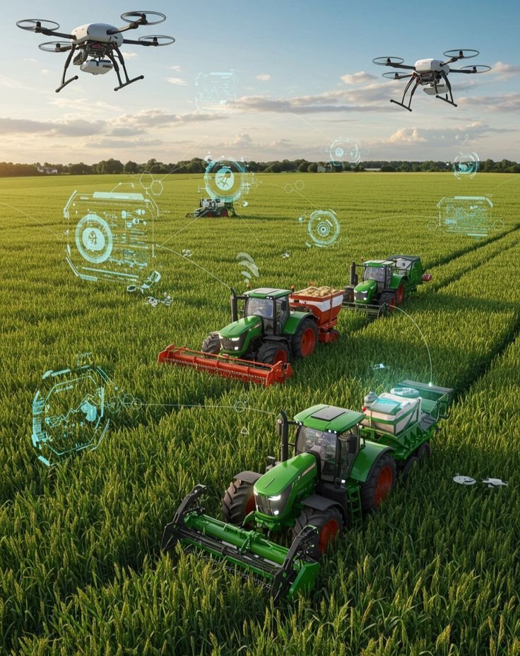 Équipements agricoles connectés en plein champ